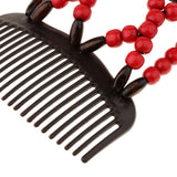 Maxbell Stretch Magic Combs Beaded Hairpin Bow Hair Head Comb Cuff Double Clip Red