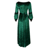 Maxbell Women Medieval Victorian Costume Renaissance Flare Sleeve Dress L Green
