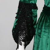 Maxbell Women Medieval Victorian Costume Renaissance Flare Sleeve Dress 2XL Green