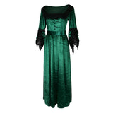 Maxbell Women Medieval Victorian Costume Renaissance Flare Sleeve Dress 2XL Green