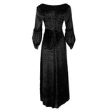 Maxbell Women Medieval Victorian Costume Renaissance Flare Sleeve Dress L Black