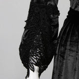 Maxbell Women Medieval Victorian Costume Renaissance Flare Sleeve Dress L Black