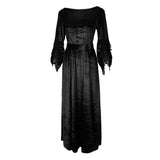 Maxbell Women Medieval Victorian Costume Renaissance Flare Sleeve Dress L Black