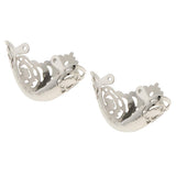 Maxbell Fashion Metal Shoes Accessories DIY Metal Pointed Shoe Charm Silver design 5