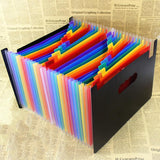 Expanding File Folder Rainbow Color Accordion A4 Document Organizer 24 Pockets