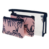 Maxbell 3 in 1 Cosmetic Bag Portable Travel Toiletry Bag Clear Makeup Pouch Pink