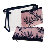 Maxbell 3 in 1 Cosmetic Bag Portable Travel Toiletry Bag Clear Makeup Pouch Pink