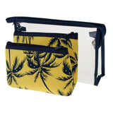 Maxbell 3 in 1 Cosmetic Bag Portable Travel Toiletry Bag Clear Makeup Pouch Yellow