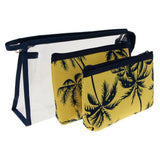 Maxbell 3 in 1 Cosmetic Bag Portable Travel Toiletry Bag Clear Makeup Pouch Yellow