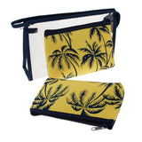 Maxbell 3 in 1 Cosmetic Bag Portable Travel Toiletry Bag Clear Makeup Pouch Yellow