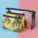 Maxbell 3 in 1 Cosmetic Bag Portable Travel Toiletry Bag Clear Makeup Pouch Yellow