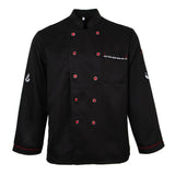 Men's Women's Long Sleeve Chef Jacket Waiter Coat Cooking Uniform L Black