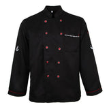 Men's Women's Long Sleeve Chef Jacket Waiter Coat Cooking Uniform XXXL Black