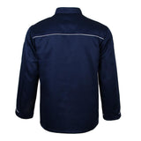 Maxbell Piping Chef Jacket Coat Uniform Long Sleeve Hotel Kitchen Apparel M Blue