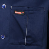 Maxbell Piping Chef Jacket Coat Uniform Long Sleeve Hotel Kitchen Apparel 3XL Blue