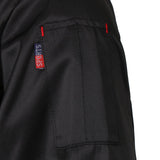 Maxbell Piping Chef Jacket Coat Uniform Long Sleeve Hotel Kitchen Apparel M Black