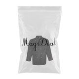 Maxbell Piping Chef Jacket Coat Uniform Long Sleeve Hotel Kitchen Apparel XL Black