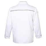 Maxbell Piping Chef Jacket Coat Uniform Long Sleeve Hotel Kitchen Apparel M White