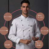 Maxbell Piping Chef Jacket Coat Uniform Long Sleeve Hotel Kitchen Apparel 3XL White