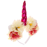 Maxbell Girls Unicorn Horn Flower Headband Fancy Dress Cosplay Hairband Rose