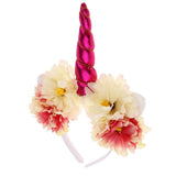 Maxbell Girls Unicorn Horn Flower Headband Fancy Dress Cosplay Hairband Rose