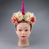 Maxbell Girls Unicorn Horn Flower Headband Fancy Dress Cosplay Hairband Rose
