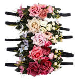 Flower Head Garland Girl Beach Crown Hair Band Headband Wedding Decor Red