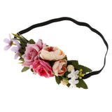 Maxbell Flower Head Garland Girl Beach Crown Hair Band Headband Wedding Decor Pink