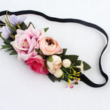 Maxbell Flower Head Garland Girl Beach Crown Hair Band Headband Wedding Decor Pink