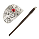 Maxbell Handmade Carved Wooden Hair Clip With Stick 12