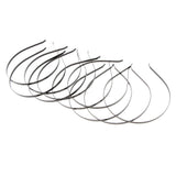 Maxbell 10x Plain Metal Headband Hair Band Frame Hair Hoop Accessories DIY Craft Black