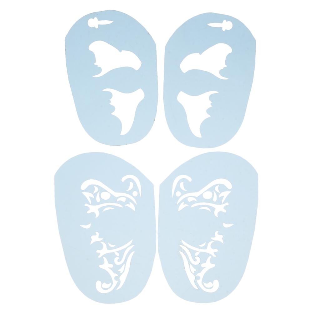 Maxbell 1 Set Reusable Face Paint Stencils Template Halloween Makeup Butterfly Style