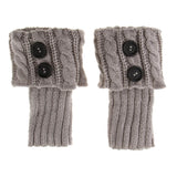 Fashion Women Boot Cuff Knitted Soft Pom Pom Leg Warmer Toppers Boot Socks Grey