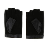 Maxbell Retro Real Leather Men Fingerless Outdoor Driving Cycle Gloves M Black