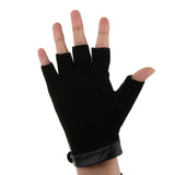 Maxbell Retro Real Leather Men Fingerless Outdoor Driving Cycle Gloves M Black