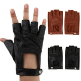 Maxbell Retro Real Leather Men Fingerless Outdoor Driving Cycle Gloves M Black