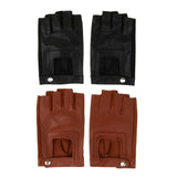 Maxbell Retro Real Leather Men Fingerless Outdoor Driving Cycle Gloves M Black