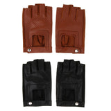 Maxbell Retro Real Leather Men Fingerless Outdoor Driving Cycle Gloves M Black