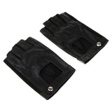 Maxbell Retro Real Leather Men Fingerless Outdoor Driving Cycle Gloves M Black