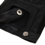 Maxbell Retro Real Leather Men Fingerless Outdoor Driving Cycle Gloves M Black