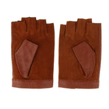 Maxbell Retro Real Leather Men Fingerless Outdoor Driving Cycle Gloves M Tan