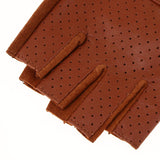 Maxbell Retro Real Leather Men Fingerless Outdoor Driving Cycle Gloves M Tan