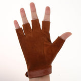 Maxbell Retro Real Leather Men Fingerless Outdoor Driving Cycle Gloves M Tan