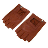 Maxbell Retro Real Leather Men Fingerless Outdoor Driving Cycle Gloves M Tan