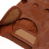 Maxbell Retro PU Leather Men Fingerless Driving Cycling Gloves L Brown Hook Loop