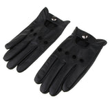 Max Men Retro Black Leather Driving Gloves Lined Screen Touch Short Gloves L
