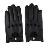 Max Men Retro Black Leather Driving Gloves Lined Screen Touch Short Gloves L