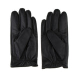 Max Men Retro Black Leather Driving Gloves Lined Screen Touch Short Gloves L