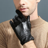 Max Touchscreen Genuine Leather Gloves for Men Driving Cycling Winter Gloves M