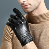 Max Touchscreen Genuine Leather Gloves for Men Driving Cycling Winter Gloves M